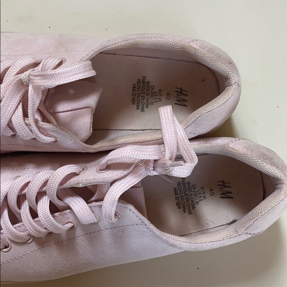 Pink suede platform sneakers - Picture 2 of 6